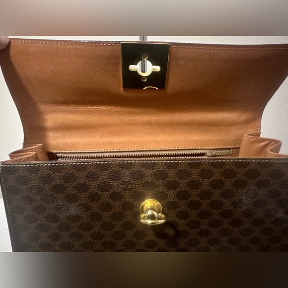 Celine Macadam Brown Canvas HandBag PVC - Picture 12 of 15